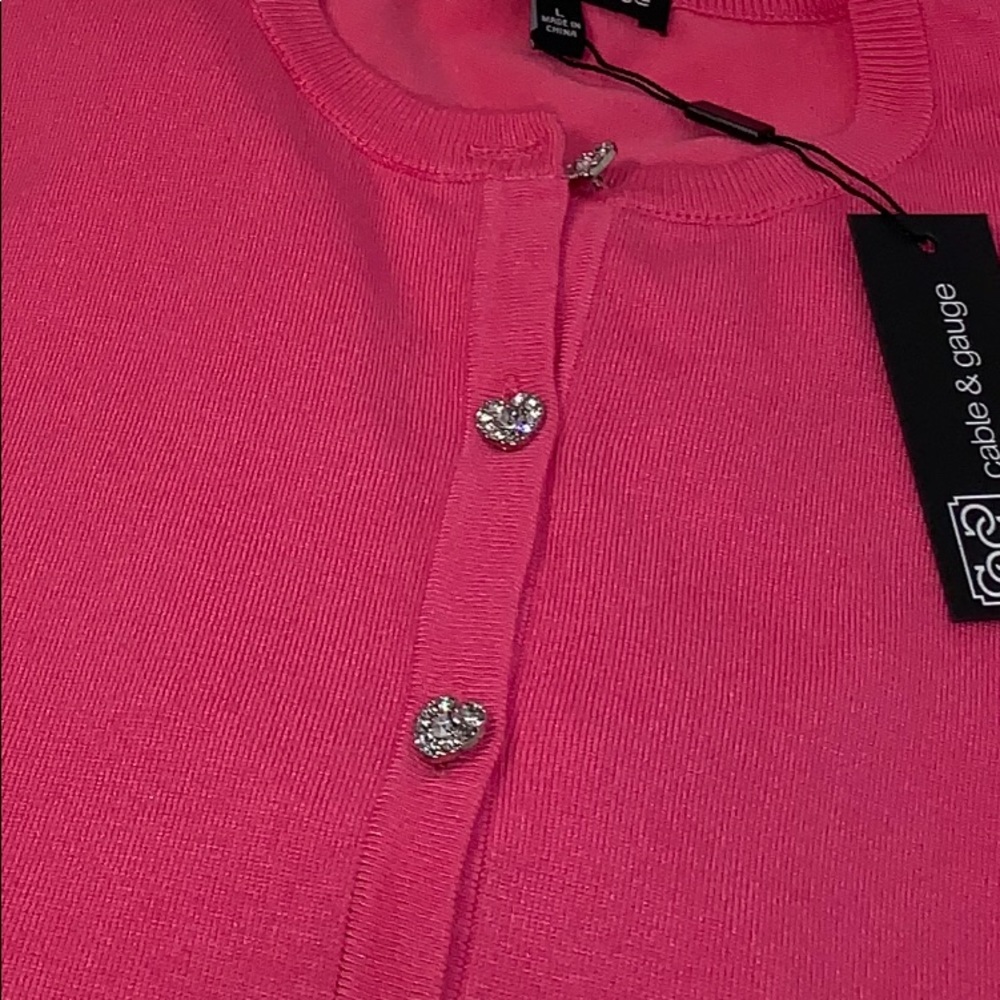 BLING New Heart Rhinestone Pink Sweater - Picture 4 of 6